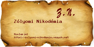 Zólyomi Nikodémia névjegykártya